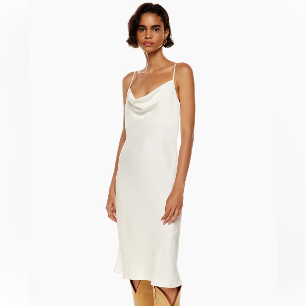 Aritzia Cowl Neck Satin Dress